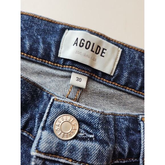 Agolde Women's Blue Wilder Ankle Straight Leg Jeans Size 30 - Picture 3 of 6